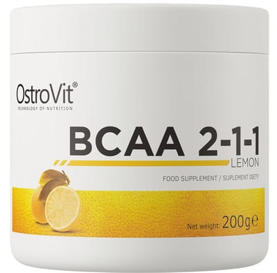 OstroVit - BCAA - 2-1-1 - 200 g - Citroen - spierondersteuning - L-leucine + L-isoleucine + L-valine Aminozuren - Supplement
