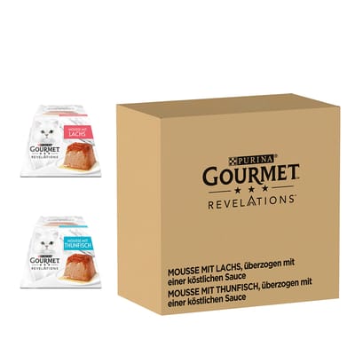 Gourmet Revelations Mousse - Kattenvoer Natvoer - Zalm & Tonijn - 48 x 57 g