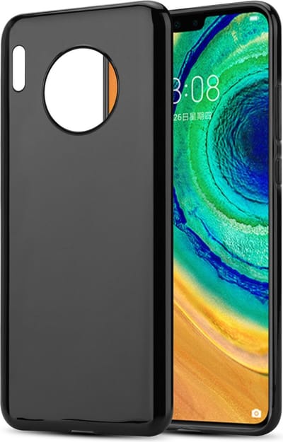 Cadorabo Hoesje geschikt voor Huawei MATE 30 in ZWART - Beschermhoes gemaakt van flexibel TPU Silicone Case Cover
