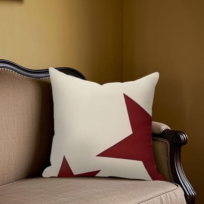 Housse de coussin Jacquard Carré Étoile Bordeaux pour Canapé Bureau Coussin lombaire Housse de coussin décorative pour la maison 50x50cm