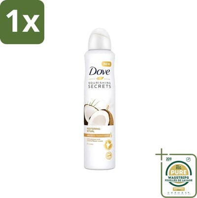 1 x Dove - Deodorant - Coconut & Jasmine Flower - Tropisch en verzorgend - 250 ml- Dove Deodorant - Kokos En Jasmijn - Anti-transpirant Spray - Verzorgende Deodorant - Geur Van Kokos En Jasmijn