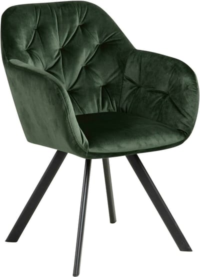 Bendt Eetkamerstoel 'Mei' Velvet, kleur Forest Green