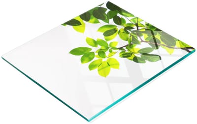 Multifunctionele decoratieve snijplank voor de keuken, gemaakt van gehard glas in de vorm van bladeren, 60x52 cm