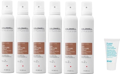 6 x Goldwell - Stylesign Dry Texture Spray - 200 ml + WILLEKEURIG Travel Size