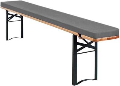 Antislip Zitkussen - Bankkussen Terras - Buiten Zitten - Afneembare Hoes - 220x23x3cm - Grijs