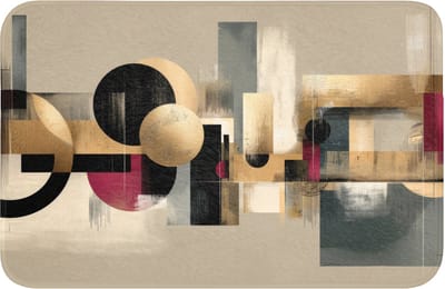 WC mat 60x40 cm - Antislip - Abstract - Vormen - Beige - Texturen - Toiletmat - Vloermat - Douchemat - Toilet tapijt - Toiletmatten