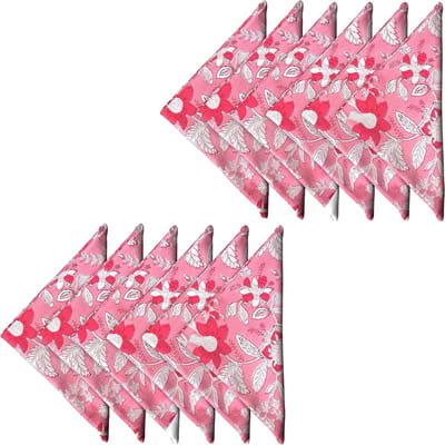 Katoenen Servetten - Stoffen Napkins - Tafeldecoratie - Handgemaakte Blokprint - 457 x 457 cm - Roze