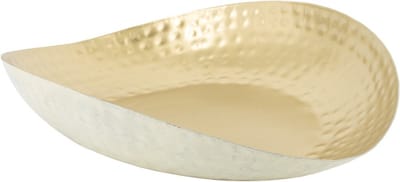 HomeBound by KY | Tray metaal druppel wit met goud | decoratieve schaal | schaal | tray
