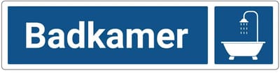 Badkamer deurbordje met zelfklevende strip | Forex Re materiaal | 20 x 5 cm