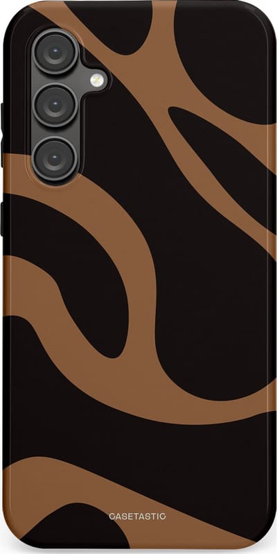 Casetastic Hoesje Geschikt voor Samsung S23 FE - Stijlvolle Beschermende Duo-layer Case - Chocolade Golven