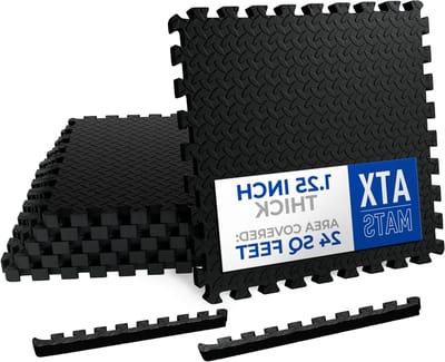 Puzzel Oefenmat - Vloertegels Schuim - Thuis Sporten - Antislip Bescherming - 61x61x3.2cm - Zwart