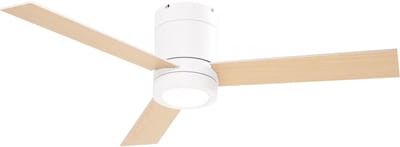 NordHaus Plafondventilator met Geïntegreerde LED-verlichting 112 cm – Afstandsbediening – 3 Snelheden – Timerfunctie – Wit/Natuurhout