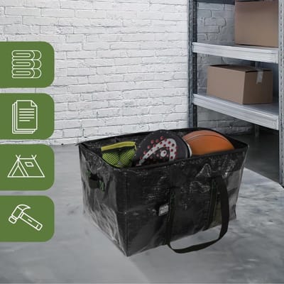 Opbergzakken Set - Verhuisdozen - Spullen Opslaan - Waterafstotend Materiaal - 8 Stuks 55L - Zwart