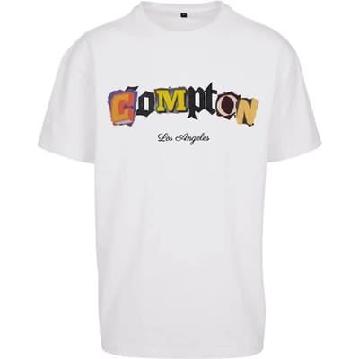 Mister Tee - Compton L.A. Oversize Heren T-shirt - M - Wit