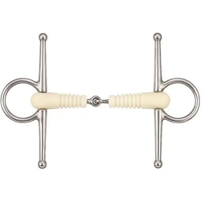 Enkelgebroken bit voor paarden Soyo Happy mouth "ribbed"