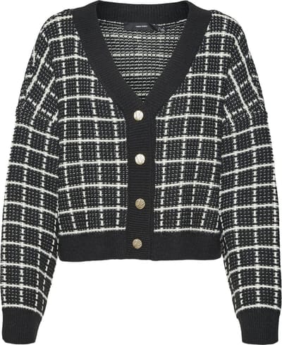 VERO MODA VMKIA LS V-NECK CROP CARDIGAN CO BOO Dames Vest - Maat L