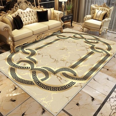 Gouden Luxe Tapijt voor Woonkamer Grote Oppervlakte Decoratie Huis Sofa Antislip Kleden Slaapkamer Lounge Salontafels Zachte Vloermatten 80*120cm