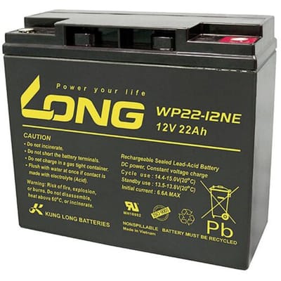 Long WP22-12NE Loodaccu 12 V 22 Ah Loodvlies (AGM) (b x h x d) 181 x 167 x 76 mm M5-schroefaansluiting Cyclusbestendig, Geringe zelfontlading,