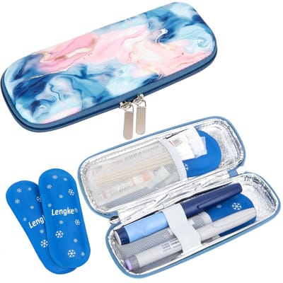 Dailygoods- Koeltas voor Insuline - Draagbare Koeltas met 2 Koelaccu's - Medicijnkoeler voor Reizen - TSA Goedgekeurd - Compact en Lichtgewicht - Houdt Temperatuur 4-6 Uur