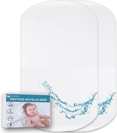 Waterdichte Matrasbeschermer voor Baby's - Absorberend en Ademend - Öko-Tex Gecertificeerd (40 x 80 cm - 2 Stuks)