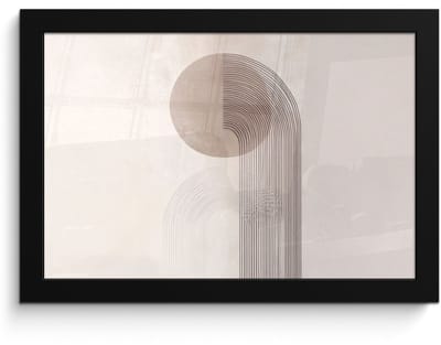 Poster in lijst - Fotolijst 30x20 cm - Posters - Minimalistisch - Cirkel - Lichtgrijs - Posterlijst zwart - Decoratie - Wanddecoratie woonkamer - Muurdecoratie slaapkamer