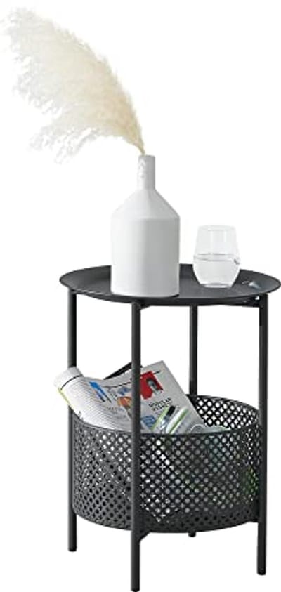 Ronde Bijzettafel 45xØ35 cm - Zwart Metaal