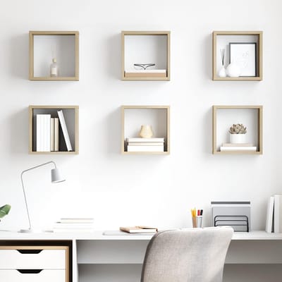 vidaXL - Wandschappen - kubus - 6 - st - 26x15x26 - cm - sonoma - eikenkleurig