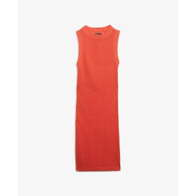 Superdry - Gehaakte mini-jurk met visgraatmotief - Dames - Jurken