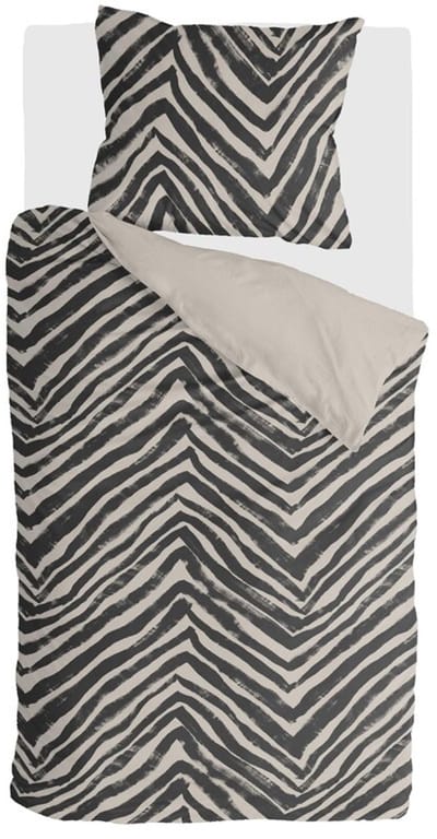 Byrklund Dekbedovertrek Zanny Zebra - 140x220 - 100% Polyester - Zwart / Beige