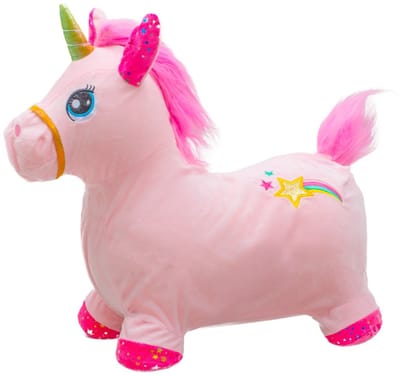 Baby Mix pluche hobbelpaard eenhoorn met geluid 47cm - Hopper
