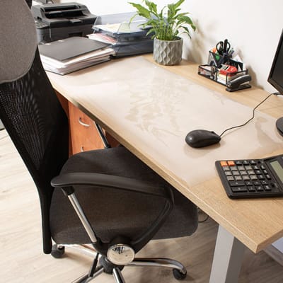 Springos Bureauonderlegger | Bureaumat | Bureauaccessoires | Antislip | Melkwit | 100 x 50 cm | 0.5 mm
