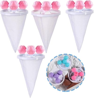 Floating Hair Filtering Mesh - 4 stuks filterzakken -wasmachine, haarverwijderaar - herbruikbare - dierenhaarverwijderaar - wasmachine voor hondenhaar, kattenharen