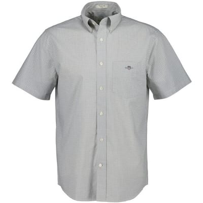 Gant Overhemd Classic Poplin Gingham Check Button-Down Pewter Grey / male