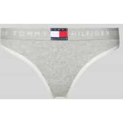 Tommy Hilfiger Rib Thong Light Grey Heather Size: XS | Underwear Outlet | Dames | Grijs
