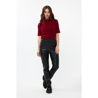 EsQualo Top Wrinkled Waist Wine Red Maat: S | Tops Outlet | Dames | Rood