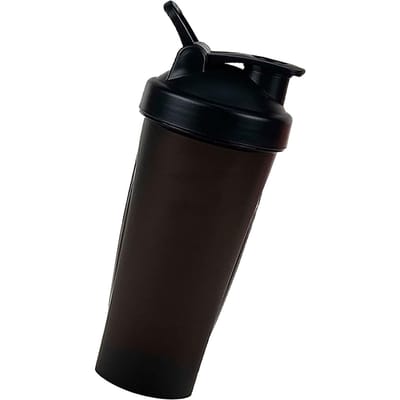 20oz Eiwit Shaker Fles met Lus Shaker Ballen Lekdichte Waterfles Mengbeker voor Pre Workout Buitensporten Gym zwart