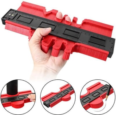 Scoby - Magnetische Profielmal - Contour Aftekengereedschap - Shape Duplicator Tool - Geschikt voor Precisiewerk - 305x130x21MM - Zwart/Rood