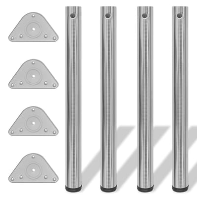 vidaXL - Tafelpoten - in - hoogte - verstelbaar - geborsteld - nikkel - 710 - mm - 4 - st