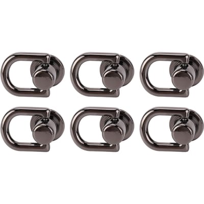 20 STKS D-ring Klinknagels Metalen Schroef Stud Klinknagel 16x12mm 360 Graden Draaiende Klinknagels voor DIY Leer grijze kleur