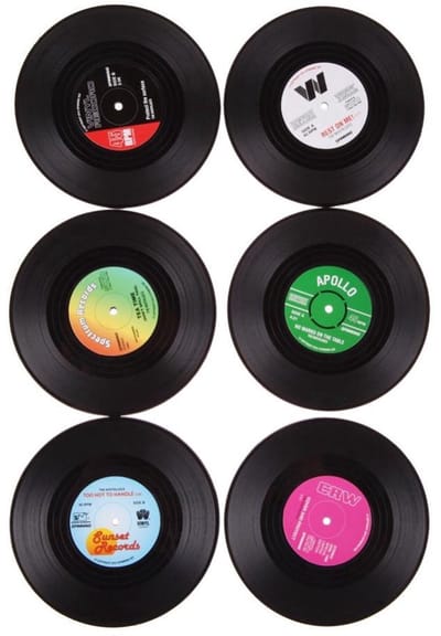 LP onderzetters - Vinyl platen onderzetters - Onderzetters - 6 stuks - Grappige onderzetters - Platenliefhebber - CHPN