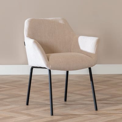 Bronx71® Scandinavische eetkamerstoel Sten gerecyclede stof beige - stoel