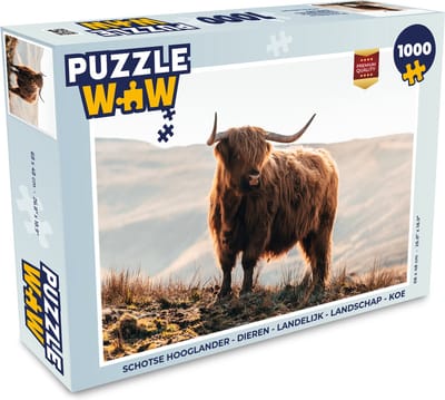 Puzzel Schotse hooglander - Dieren - Landelijk - Landschap - Koe - Natuur - Legpuzzel - Puzzel 1000 stukjes volwassenen