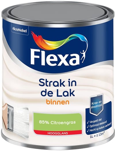 Flexa - Strak In De Lak Binnenlak Hoogglans - 85% Citroengras - Mengverf - 1 L