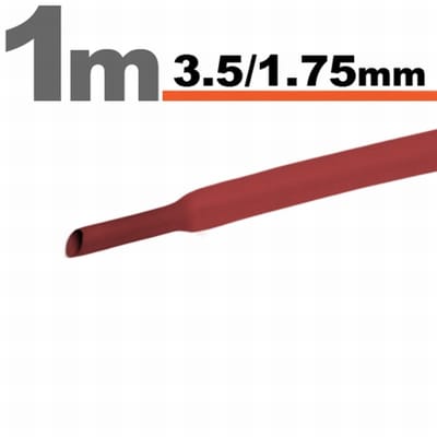 15× 1 Meter Krimpkous Rood 3,5 / 1,75 mm – 15 Stukken Van 1 Meter – Warmtekrimpbuis Voor Isolatie En Kabelbescherming – Geschikt Voor Elektrische Installaties En Reparaties [11021P]