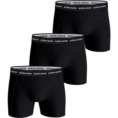 Björn Borg Cotton Stretch Boxershort Heren Zwart Smalle Band - 3 stuks - Heren onderbroeken - Katoenen Boxer - Maat XL