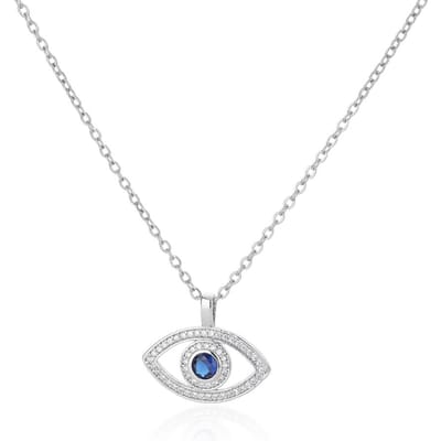 Zirconium Boze Oog Hanger Kettingen Voor Vrouwen Roestvrij Staal Goudkleurige Ketting Trend Esthetisch Gelukkig Turks Sieraden Cadeau 45cm white
