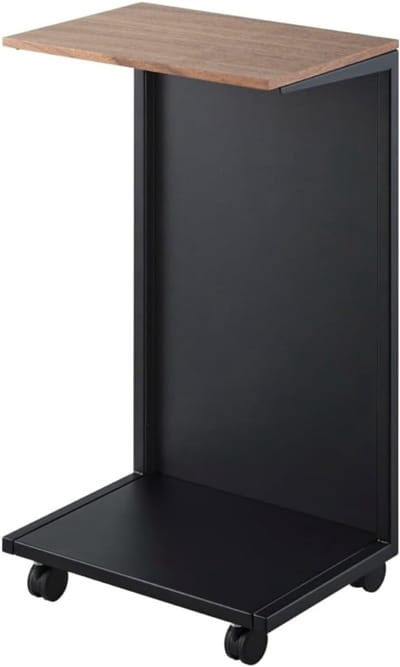Bijzettafel met Wielen - Sidetable - Opbergen en Decoratie - Verborgen Opbergruimte - 22x31x55 cm - Zwart