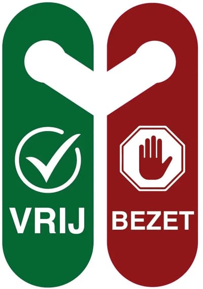 Deurhanger vrij bezet - Forex Re materiaal - dubbelzijdig | 25 x 8 cm