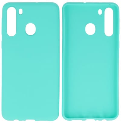 Hoesje Geschikt voor de Samsung Galaxy A21 - Backcover Color Telefoonhoesje - Turquoise