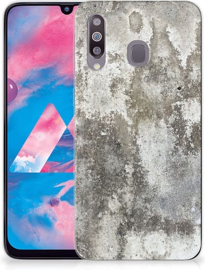 Samsung Galaxy M30 TPU Siliconen Hoesje Beton Print